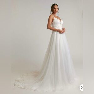 White - wedding dress. Size 8